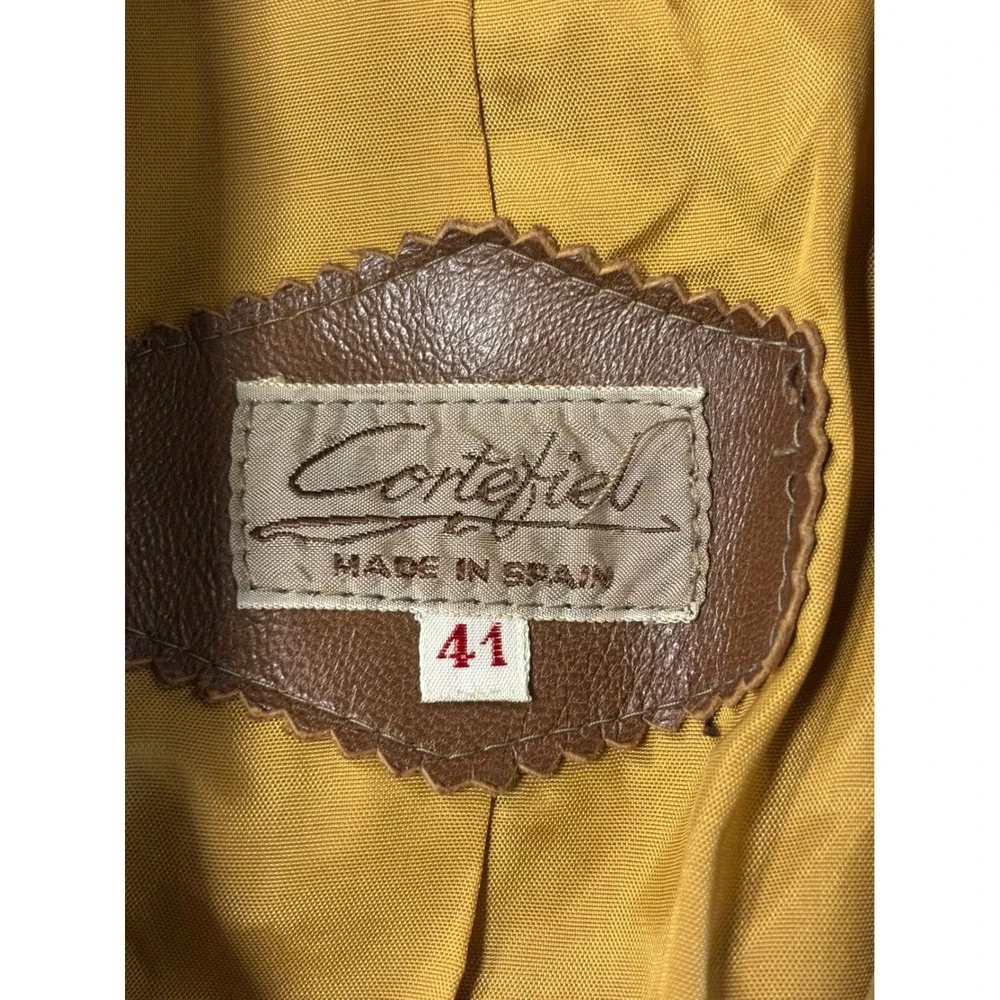 Vintage 70s cortefiel corduroy jacket men's 41 medium tan safari